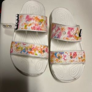 Crocs sandals. Only worn a couple times. Will be cleaned prior to sale